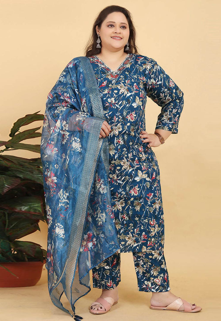 Navy Blue Viscose Readymade Pakistani Suit