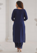 Load image into Gallery viewer, Navy Blue Viscose Readymade Pakistani Suit
