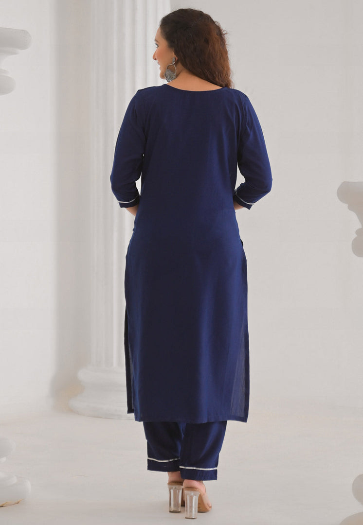 Navy Blue Viscose Readymade Pakistani Suit