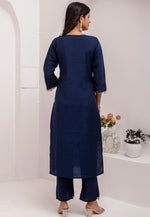 Load image into Gallery viewer, Navy Blue Viscose Readymade Pant Style Suit
