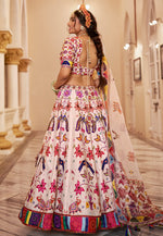 Load image into Gallery viewer, Off White Art Silk Circular Lehenga Choli
