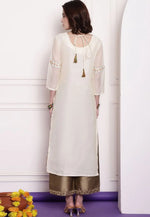 Load image into Gallery viewer, Off White Chanderi Long Kurti
