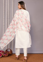 Load image into Gallery viewer, Off White Chanderi Readymade Pant Style Suit
