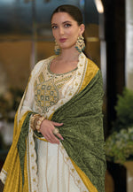 Load image into Gallery viewer, Off White Chinon Silk Palazzo Suit
