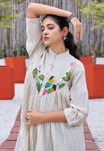 Load image into Gallery viewer, Off White Cotton Long Kurti
