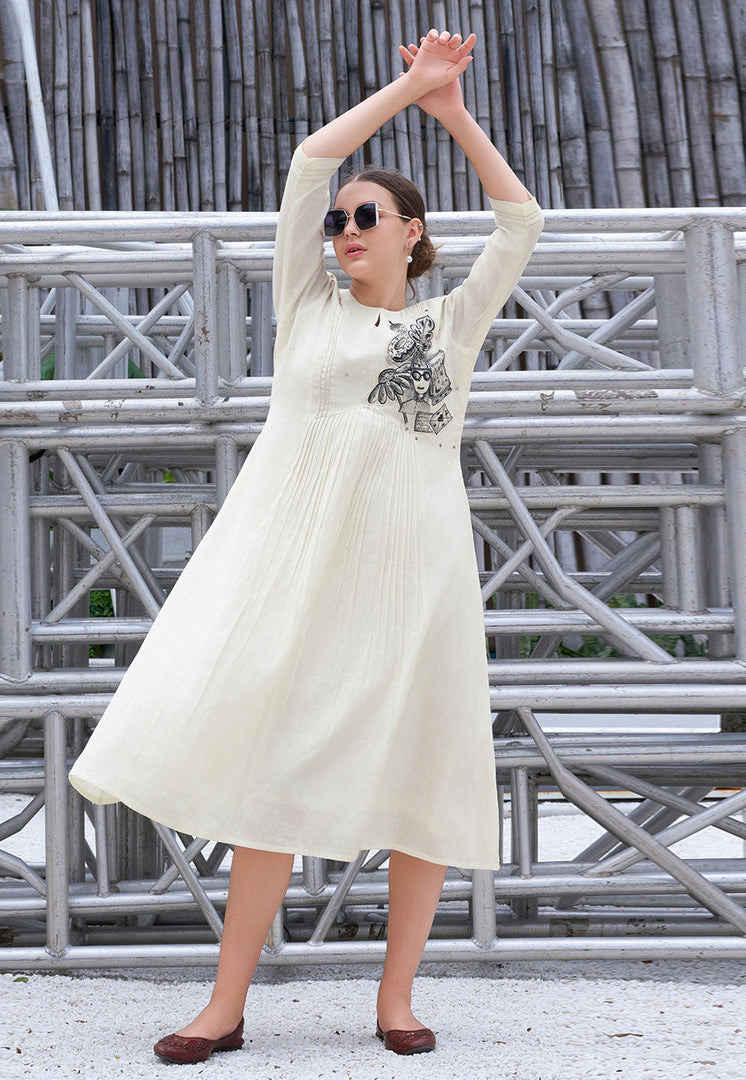 Off White Cotton Long Tunic