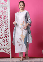 Load image into Gallery viewer, Off White Cotton Pakistani Suit
