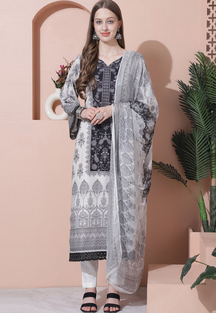 Off White Cotton Pant Style Suit