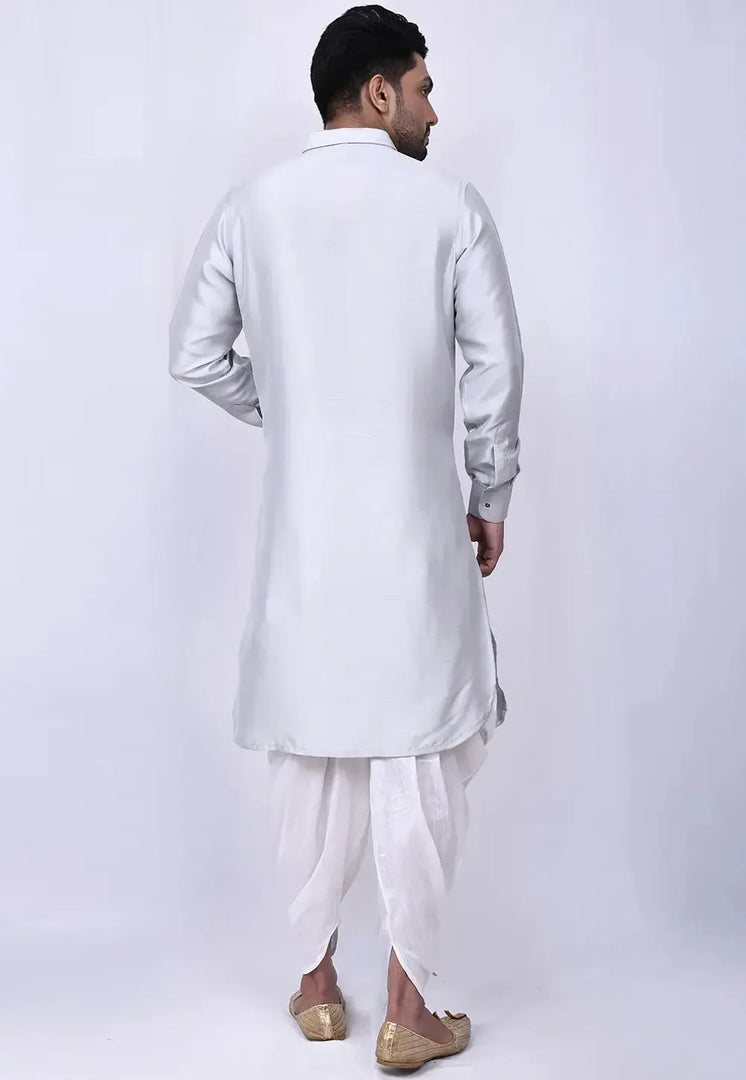 Off White Cotton Pathani Suit