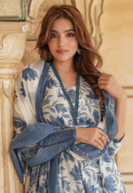 Load image into Gallery viewer, Off White Cotton Readymade Anarkali Suit
