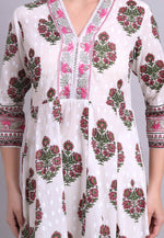 Load image into Gallery viewer, Off White Cotton Readymade Anarkali Suit
