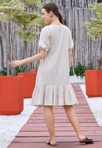 Load image into Gallery viewer, Off White Cotton Short Kurti for Women
