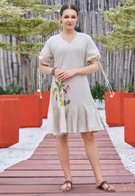 Load image into Gallery viewer, Off White Cotton Short Kurti for Women
