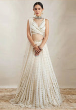 Load image into Gallery viewer, Off White Georgette A Line Lehenga Choli
