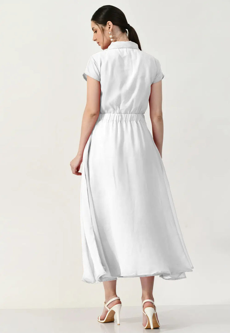 Off White Georgette Gown