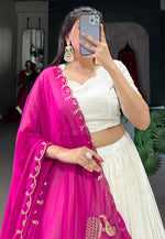 Load image into Gallery viewer, Off White Georgette Lehenga Choli
