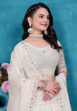 Load image into Gallery viewer, Off White Georgette Lehenga Choli
