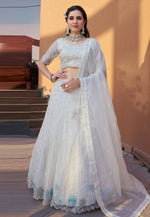 Load image into Gallery viewer, Off White Organza Lehenga Choli
