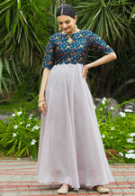Load image into Gallery viewer, Off White Satin Silk Gown
