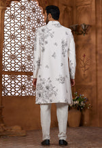 Load image into Gallery viewer, Off White Silk Indo Western Sherwani

