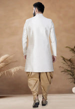 Load image into Gallery viewer, Off White Silk Indo Western Suit
