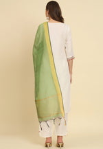Load image into Gallery viewer, Off White Silk Readymade Pant Style Suit
