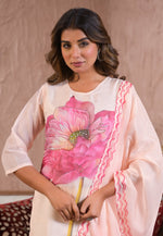 Load image into Gallery viewer, Off White Silk Readymade Pant Style Suit

