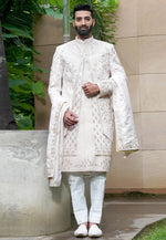 Load image into Gallery viewer, Off White Silk Sherwani
