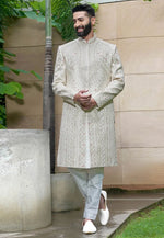Load image into Gallery viewer, Off White Silk Sherwani

