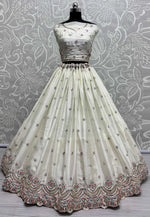 Load image into Gallery viewer, Off White Silk Wedding Lehenga Choli
