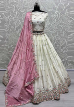Load image into Gallery viewer, Off White Silk Wedding Lehenga Choli
