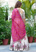 Load image into Gallery viewer, Off White Tissue Silk Readymade Lehenga Choli
