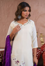 Load image into Gallery viewer, Off White Viscose Rayon Readymade Pant Style Suit
