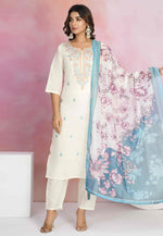 Load image into Gallery viewer, Off White Viscose Readymade Pant Style Suit
