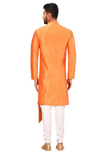 Load image into Gallery viewer, Orange Art Silk Indo Western Suit
