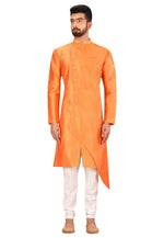 Load image into Gallery viewer, Orange Art Silk Indo Western Suit
