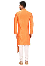 Load image into Gallery viewer, Orange Art Silk Indo Western Suit
