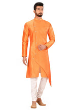 Load image into Gallery viewer, Orange Art Silk Indo Western Suit
