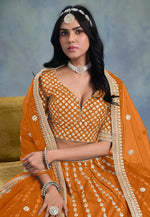 Load image into Gallery viewer, Orange Art Silk Lehenga Choli
