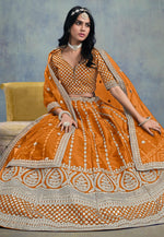 Load image into Gallery viewer, Orange Art Silk Lehenga Choli
