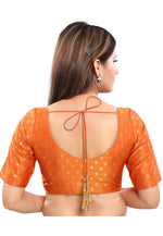 Load image into Gallery viewer, Orange Brocade Readymade Blouse
