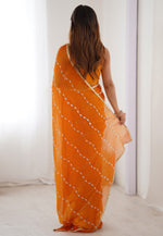 Load image into Gallery viewer, Orange Chiffon Saree With Blouse

