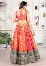 Load image into Gallery viewer, Orange Chinon Silk Circular Lehenga Choli
