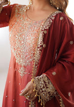 Load image into Gallery viewer, Orange Chinon Silk Readymade Sharara Suit

