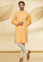 Load image into Gallery viewer, Orange Cotton Indo Western Suit
