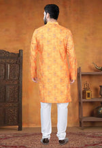 Load image into Gallery viewer, Orange Cotton Indo Western Suit
