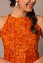 Load image into Gallery viewer, Orange Cotton Printed Tunic
