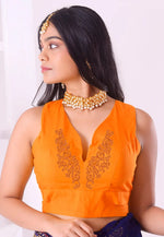 Load image into Gallery viewer, Orange Cotton Readymade Blouse
