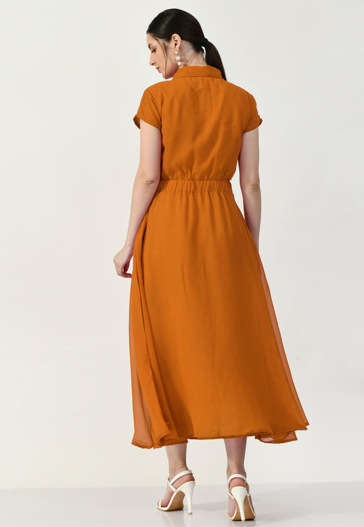 Orange Georgette Gown