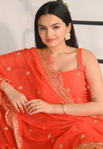 Load image into Gallery viewer, Orange Georgette Readymade Anarkali Suit
